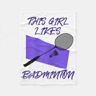 Badminton Player Shuttle Badminton Player Fleece Blanket