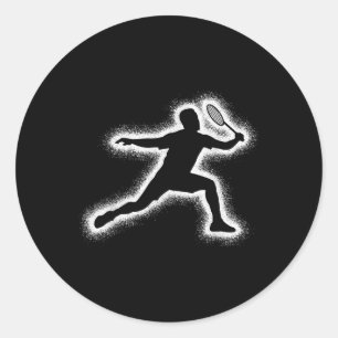Badminton Player Shuttle Boys Kids Badminton Men Classic Round Sticker