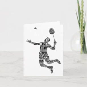 Badminton Player Shuttle Boys Youth Men Card