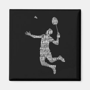 Badminton Player Shuttle Boys Youth Men Magnet