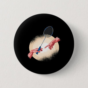 Badminton Player Shuttle Gift Badminton  6 Cm Round Badge