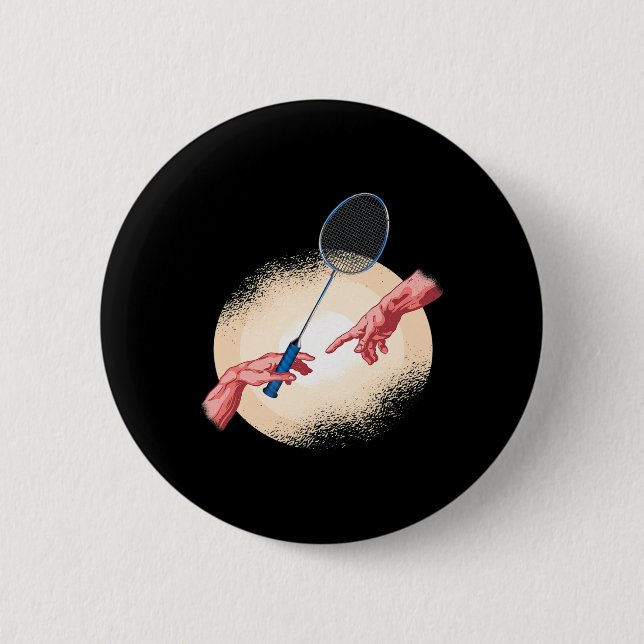 Badminton Player Shuttle Gift Badminton  6 Cm Round Badge (Front)