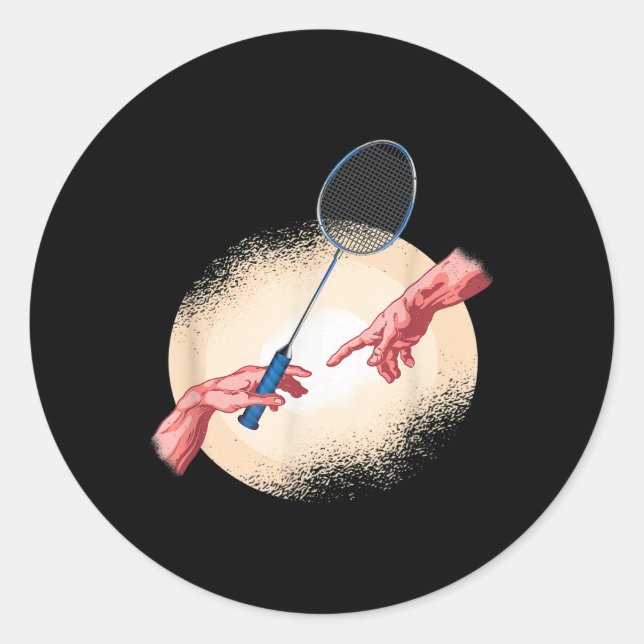 Badminton Player Shuttle Gift Badminton  Classic Round Sticker (Front)