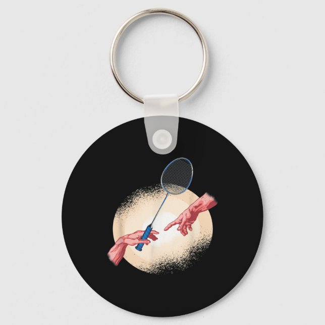 Badminton Player Shuttle Gift Badminton  Key Ring (Front)