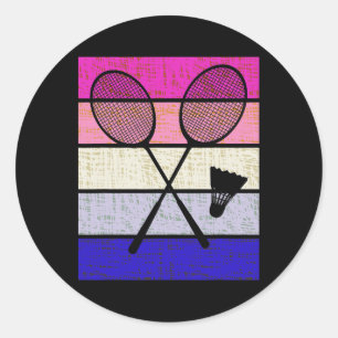 Badminton Player Shuttle Girls Kids Women Youth Classic Round Sticker