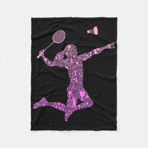 Badminton Player Shuttle Girls Women  Fleece Blanket