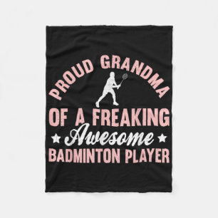 Badminton Player Shuttle Grandma Fleece Blanket
