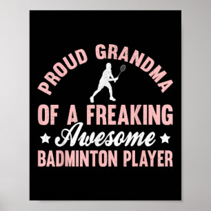 Badminton Player Shuttle Grandma  Poster