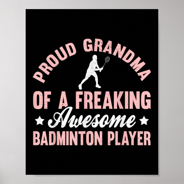 Badminton Player Shuttle Grandma  Poster (Front)