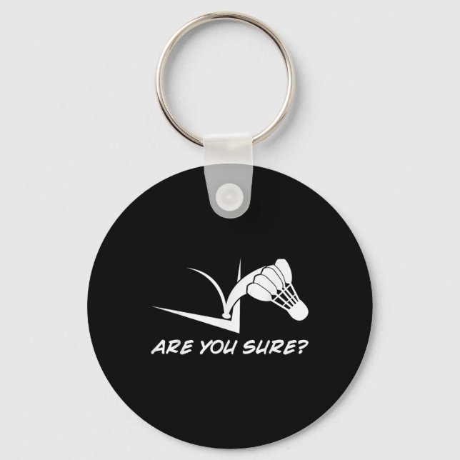 Badminton Player Shuttle  Key Ring (Front)
