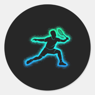 Badminton Player Shuttle Men Kids Badminton Boys Classic Round Sticker