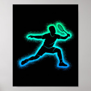 Badminton Player Shuttle Men Kids Badminton Boys Poster
