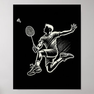 Badminton Player Shuttle  Poster