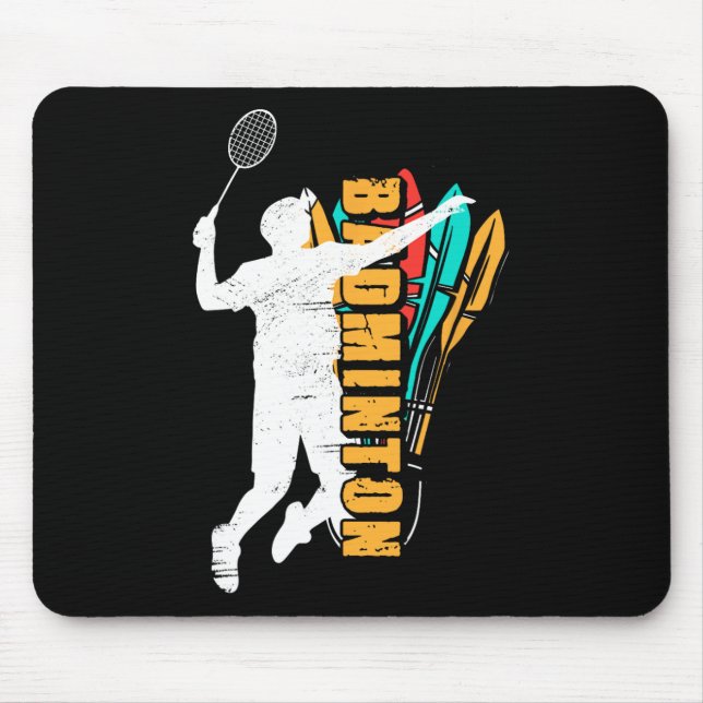 Badminton Player Shuttle Racket Badminton  Mouse Pad (Front)