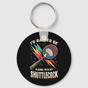 Badminton Player Shuttle Racket Badmintoner Key Ring