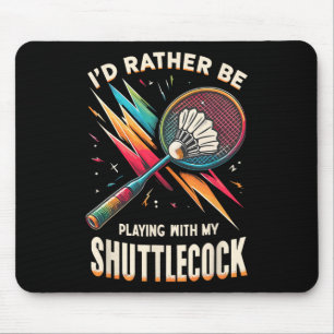 Badminton Player Shuttle Racket Badmintoner Mouse Pad
