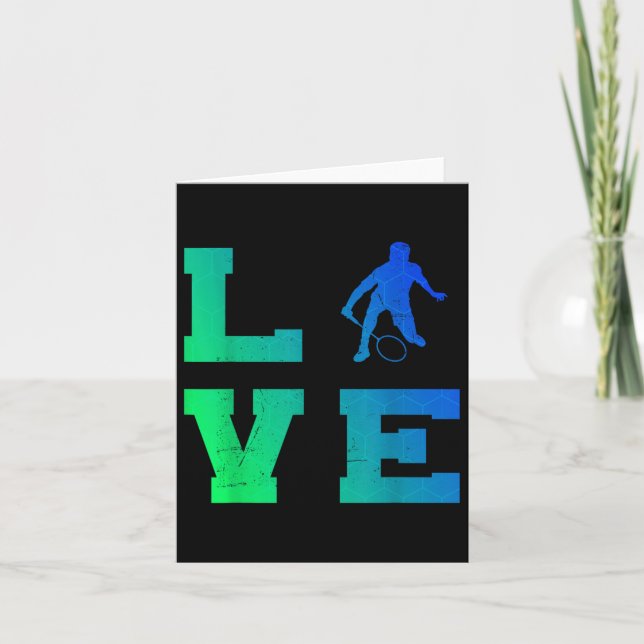 Badminton Player Shuttle Squash Mens Badminton  Card (Front)