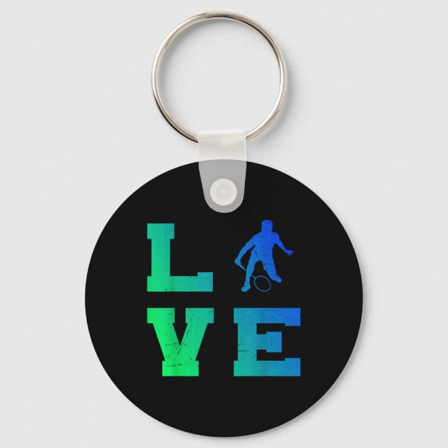 Badminton Player Shuttle Squash Mens Badminton  Key Ring (Front)