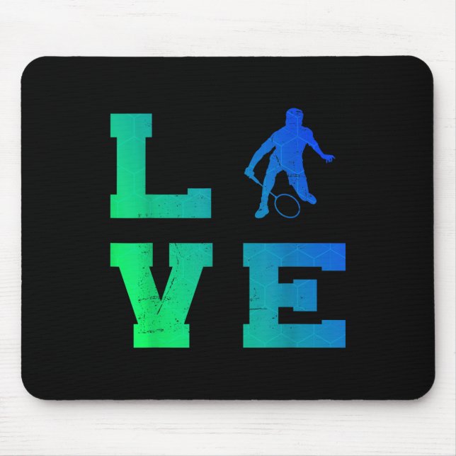 Badminton Player Shuttle Squash Mens Badminton  Mouse Pad (Front)