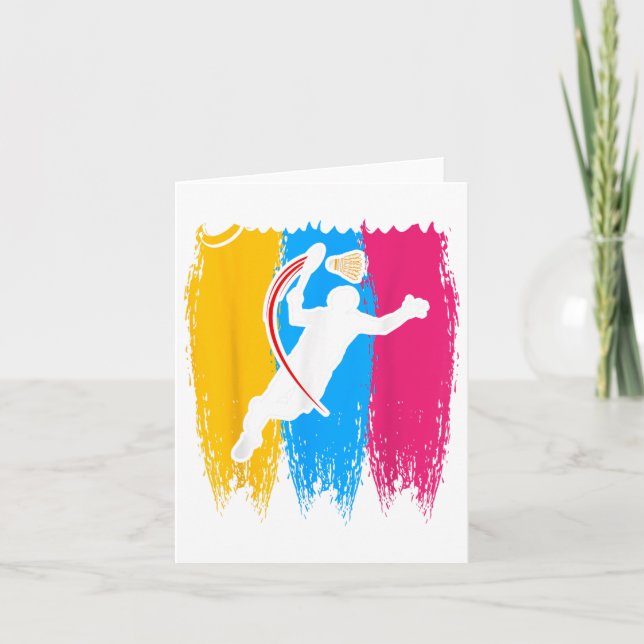 Badminton Player Shuttle Time Smash Rackets Lover  Card (Front)