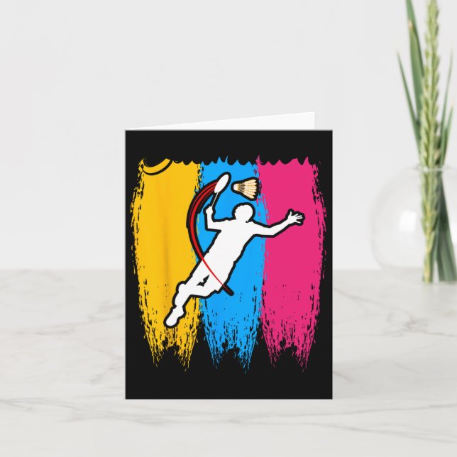 Badminton Player Shuttle Time Smash Rackets Lover  Card (Front)