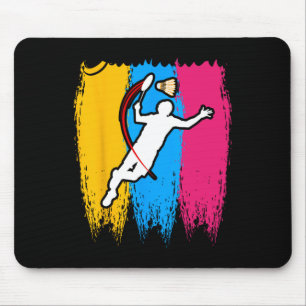 Badminton Player Shuttle Time Smash Rackets Lover Mouse Pad