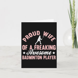 Badminton Player Shuttle Wife Card