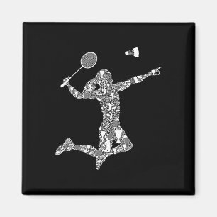 Badminton Player Shuttle Women Girls Magnet