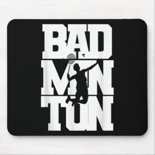 Badminton Player Smashing Shuttle Birdie Badminton Mouse Pad