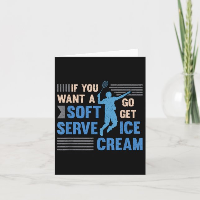 Badminton Player Soft Serve Badminton  Card (Front)