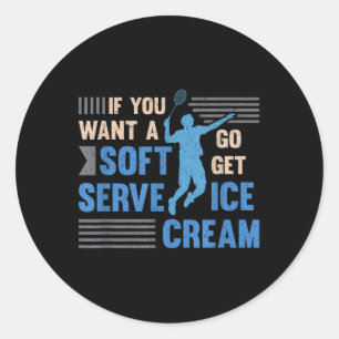 Badminton Player Soft Serve Badminton Classic Round Sticker