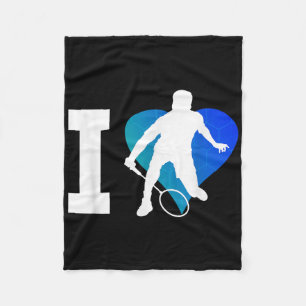 Badminton Player Squash Mens Shuttle Badminton  Fleece Blanket