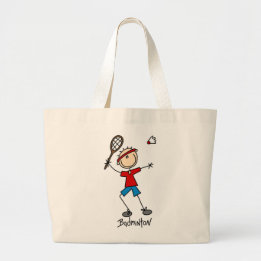 Badminton Player T-shirts and Gifts Large Tote Bag