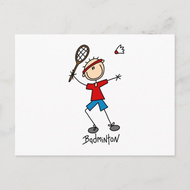 Badminton Player T-shirts and Gifts Postcard (Front)