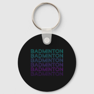 Badminton Player Team Coach Trainer Retro Key Ring