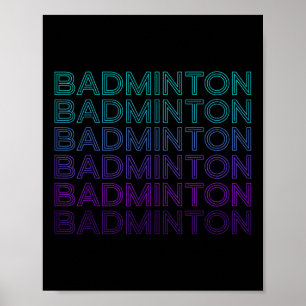 Badminton Player Team Coach Trainer Retro Poster