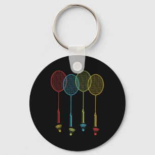 Badminton Player Team Shuttle Coach Match Badminto Key Ring