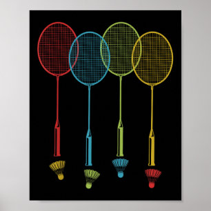 Badminton Player Team Shuttle Coach Match Badminto Poster