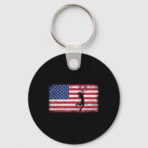 Badminton Player Usa Flag For Men Women Coach, Bad Key Ring