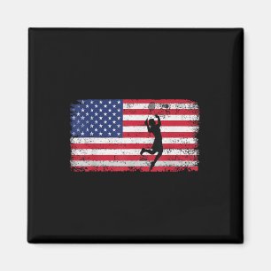 Badminton Player Usa Flag For Men Women Coach, Bad Magnet