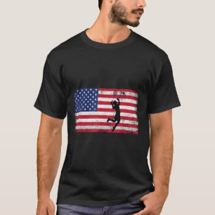 Badminton Player Usa Flag For Men Women Coach, Bad T-Shirt
