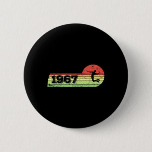 Badminton-player Vintage 1967 Birthday Shuttle Bad 6 Cm Round Badge