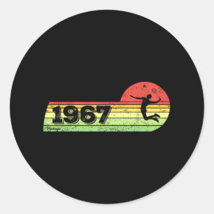 Badminton-player Vintage 1967 Birthday Shuttle Bad Classic Round Sticker
