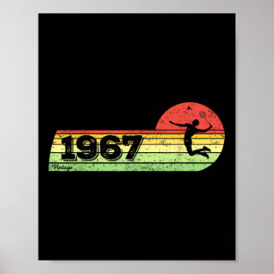 Badminton-player Vintage 1967 Birthday Shuttle Bad Poster