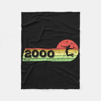 Badminton-player Vintage 2000 Birthday Shuttle Bad Fleece Blanket