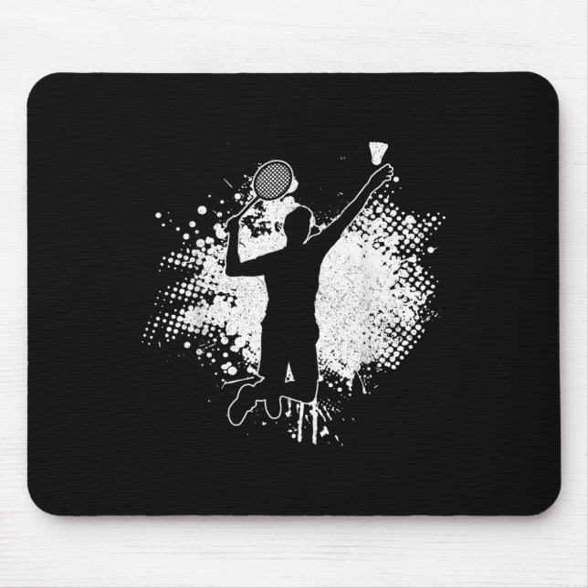 Badminton Player Vintage Badminton  Mouse Pad (Front)