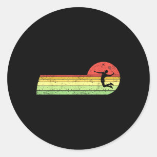Badminton-player Vintage Birthday Shuttle Badminto Classic Round Sticker