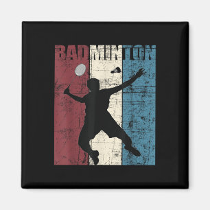 Badminton Player Vintage Distressed Magnet