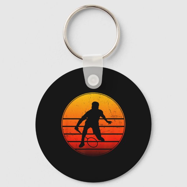 Badminton Player Womens Badminton Shuttle  Key Ring (Front)