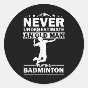 Badminton Player Womens Mens Shuttle Funny Badmint Classic Round Sticker